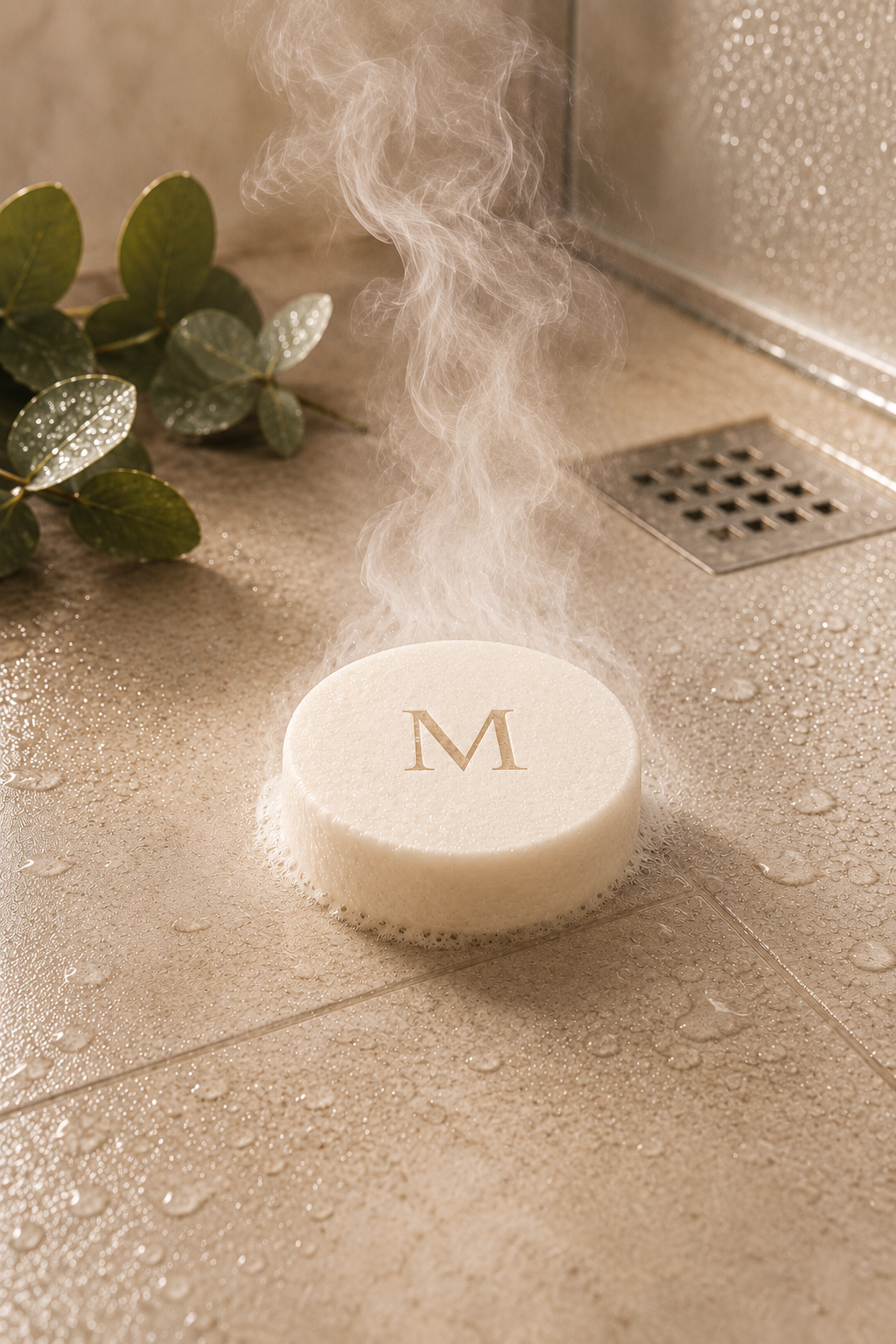 Pastilla de ducha Milova activada con vapor